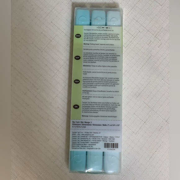 Stampin Up Blendabilities Soft Sky Assortment Markers Dual Tip Ink 3-Pack Craft - Picture 6 of 8